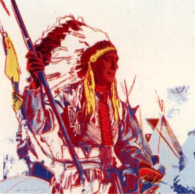 [Andy Warhol Cowboys and Indians; War Bonnet Indian]