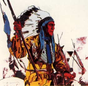 [Andy Warhol Cowboys and Indians; War Bonnet Indian]