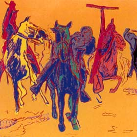 [Andy Warhol Cowboys and Indians; Action Picture]