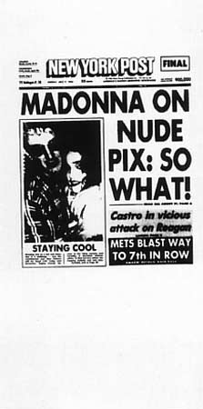 [Andy Warhol New York Post (Madonna On Nude Pix: So What)]